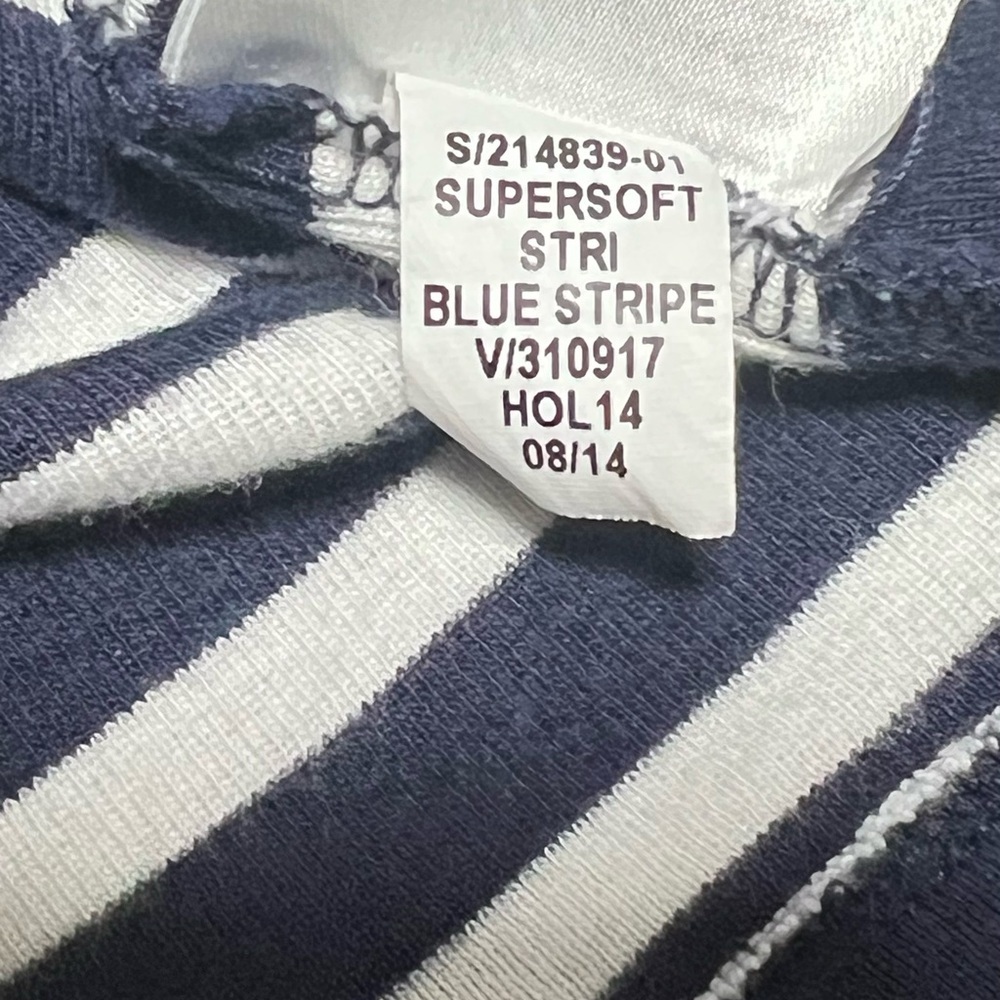 Gap Maternity Navy Blue Boat Neck Pima Modal Blend Striped Tee - Picture 6 of 6